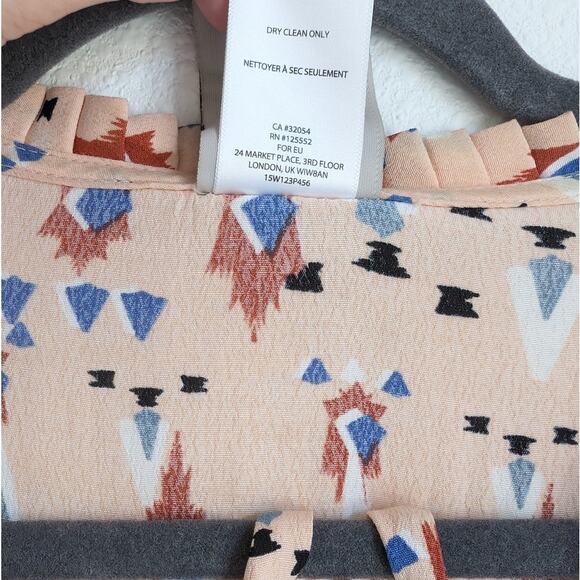 Anthropologie Dolan Left Coast Printed A-line Midi Roll Tab Sleeve Dress, size S - Picture 10 of 10